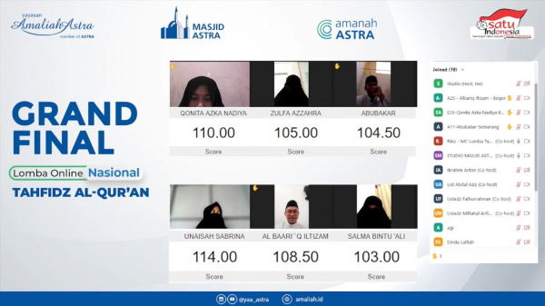 1.500 Penghafal Qurâ€™an Ikuti Lomba Tahfidz Nasional Online Yayasan Amaliah Astra