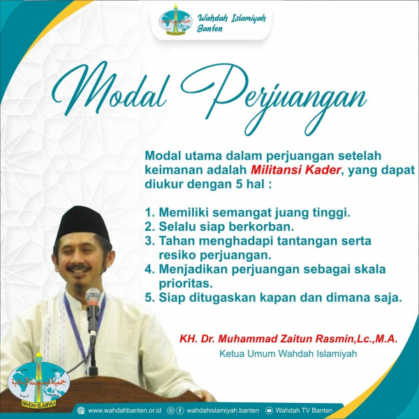 Modal Utama Perjuangan, Setelah Keimanan  adalah Militansi Kader