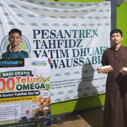 PT Berdikari Mandiri Semesta dan Ummat TV Peduli Tebar 100 Telur untuk Santri Sawaussabil Bogor
