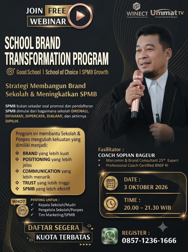 (Info) Free ! Webinar Branding Sekolah, Agar Mudah Dikenal