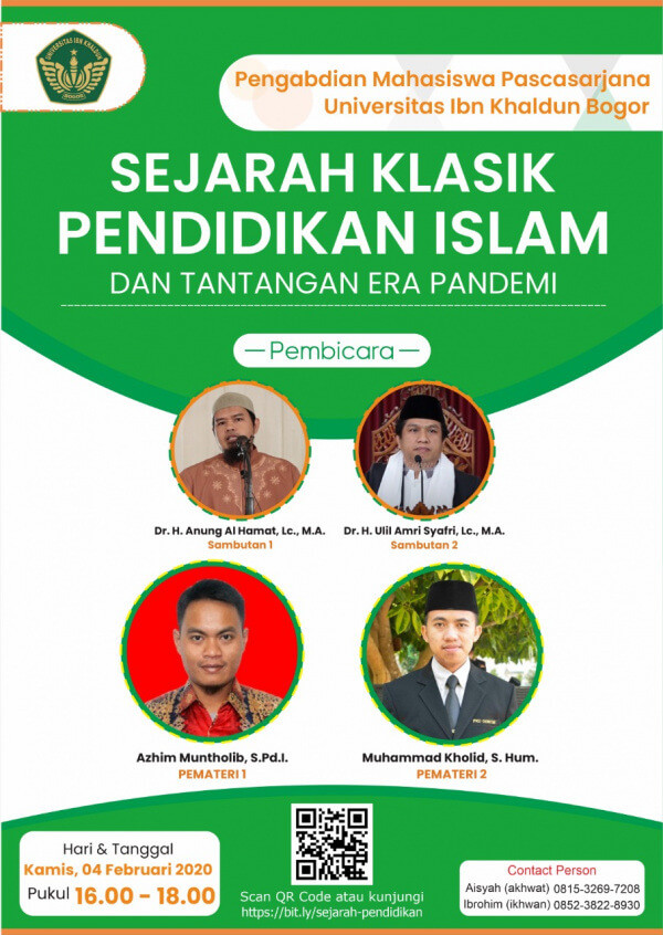 (Info) WEBINAR SEJARAH KLASIK PENDIDIKAN ISLAM DI INDONESIA