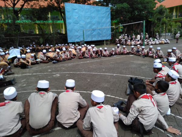 Santri Elkisi Mojokerto Ikuti Latihan Siaga Bencana
