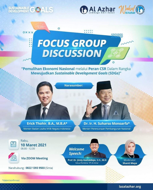 LAZ Al Azhar Gelar FGD Virtual Upaya Pemulihan Ekonomi Nasional dalam Wujudkan Program SDGs