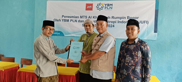 YBM PLN Bersama JUFI Resmikan Bantuan Renovasi MTS Al Khoeriyah Rumpin Bogor